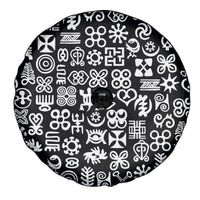 Mix Adinkra Spare Tire Cover Black Pattern - Wonder Print Shop
