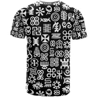 Mix Adinkra T Shirt Black Pattern - Wonder Print Shop
