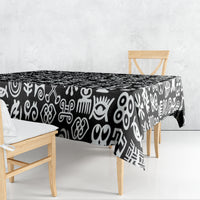 Mix Adinkra Tablecloth Black Pattern - Wonder Print Shop
