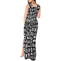 Mix Adinkra Tank Maxi Dress Black Pattern - Wonder Print Shop