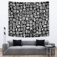 Mix Adinkra Tapestry Black Pattern - Wonder Print Shop
