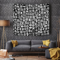 Mix Adinkra Tapestry Black Pattern - Wonder Print Shop