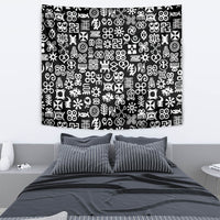 Mix Adinkra Tapestry Black Pattern - Wonder Print Shop