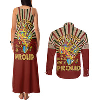 I'm Black and I'm Proud African Couples Matching Tank Maxi Dress and Long Sleeve Button Shirt Hand Up Africa Map Art - Wonder Print Shop