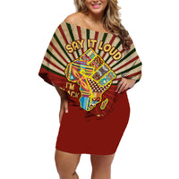 I'm Black and I'm Proud African Family Matching Off Shoulder Short Dress and Hawaiian Shirt Hand Up Africa Map Art - Wonder Print Shop