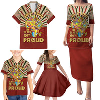 I'm Black and I'm Proud African Family Matching Puletasi and Hawaiian Shirt Hand Up Africa Map Art - Wonder Print Shop