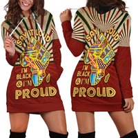 I'm Black and I'm Proud African Hoodie Dress Hand Up Africa Map Art - Wonder Print Shop