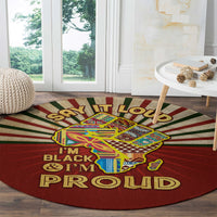 I'm Black and I'm Proud African Round Carpet Hand Up Africa Map Art