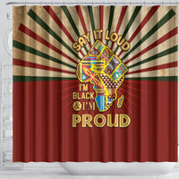 I'm Black and I'm Proud African Shower Curtain Hand Up Africa Map Art