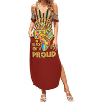 I'm Black and I'm Proud African Summer Maxi Dress Hand Up Africa Map Art - Wonder Print Shop