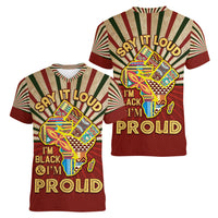 I'm Black and I'm Proud African Women V Neck T Shirt Hand Up Africa Map Art - Wonder Print Shop