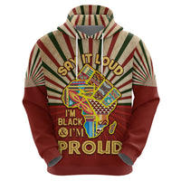 I'm Black and I'm Proud African Zip Hoodie Hand Up Africa Map Art - Wonder Print Shop