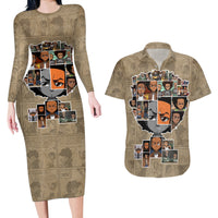 Huey Freeman Couples Matching Long Sleeve Bodycon Dress and Hawaiian Shirt African American - Wonder Print Shop