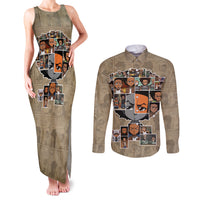 Huey Freeman Couples Matching Tank Maxi Dress and Long Sleeve Button Shirt African American - Wonder Print Shop