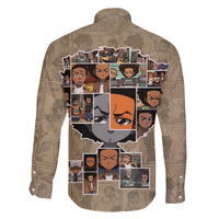 Huey Freeman Family Matching Off Shoulder Maxi Dress and Hawaiian Shirt African American - Wonder Print Shop