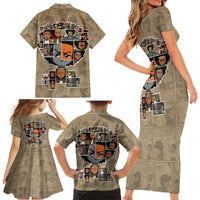 Huey Freeman Family Matching Short Sleeve Bodycon Dress and Hawaiian Shirt African American - Wonder Print Shop