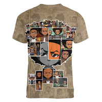 Huey Freeman Women V Neck T Shirt African American - Wonder Print Shop