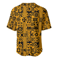 Culture Adinkra Baseball Jersey West African Yellow Art - Wonder Print Shop