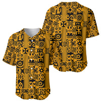 Culture Adinkra Baseball Jersey West African Yellow Art - Wonder Print Shop