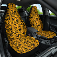 Culture Adinkra Car Seat Cover West African Yellow Art - Wonder Print Shop