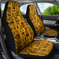 Culture Adinkra Car Seat Cover West African Yellow Art - Wonder Print Shop
