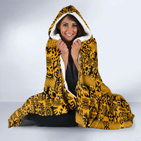 Culture Adinkra Hooded Blanket West African Yellow Art