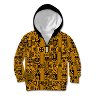 Culture Adinkra Kid Hoodie West African Yellow Art - Wonder Print Shop