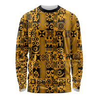 Culture Adinkra Long Sleeve Shirt West African Yellow Art - Wonder Print Shop
