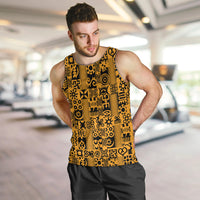 Culture Adinkra Men Tank Top West African Yellow Art - Wonder Print Shop