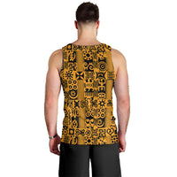 Culture Adinkra Men Tank Top West African Yellow Art - Wonder Print Shop