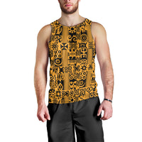 Culture Adinkra Men Tank Top West African Yellow Art - Wonder Print Shop