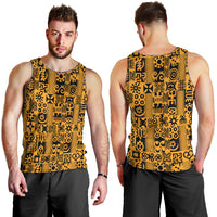 Culture Adinkra Men Tank Top West African Yellow Art - Wonder Print Shop
