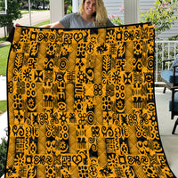 Culture Adinkra Quilt West African Yellow Art - Wonder Print Shop