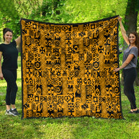 Culture Adinkra Quilt West African Yellow Art - Wonder Print Shop