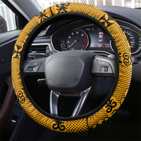 Culture Adinkra Steering Wheel Cover West African Yellow Art - Wonder Print Shop