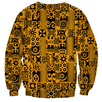 Culture Adinkra Sweatshirt West African Yellow Art - Wonder Print Shop