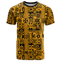 Culture Adinkra T Shirt West African Yellow Art - Wonder Print Shop