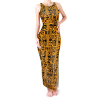 Culture Adinkra Tank Maxi Dress West African Yellow Art - Wonder Print Shop