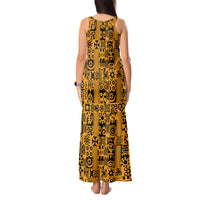 Culture Adinkra Tank Maxi Dress West African Yellow Art - Wonder Print Shop