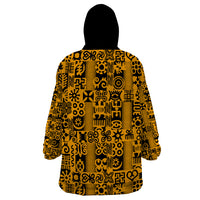 Culture Adinkra Wearable Blanket Hoodie West African Yellow Art - Wonder Print Shop