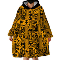 Culture Adinkra Wearable Blanket Hoodie West African Yellow Art - Wonder Print Shop