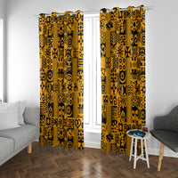 Culture Adinkra Window Curtain West African Yellow Art - Wonder Print Shop