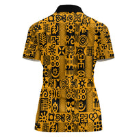 Culture Adinkra Women Polo Shirt West African Yellow Art - Wonder Print Shop