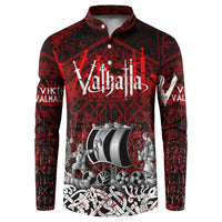 Blood Flows to Valhalla Button Sweatshirt Viking Longship Nordic Knotwork - Dark Mythology