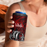 Blood Flows to Valhalla 4 in 1 Can Cooler Tumbler Viking Longship Nordic Knotwork - Dark Mythology