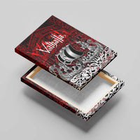 Blood Flows to Valhalla Canvas Wall Art Viking Longship Nordic Knotwork - Dark Mythology