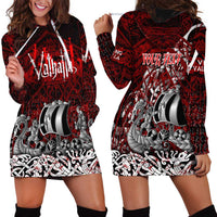 Blood Flows to Valhalla Hoodie Dress Viking Longship Nordic Knotwork - Dark Mythology