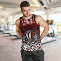 Blood Flows to Valhalla Men Tank Top Viking Longship Nordic Knotwork - Dark Mythology