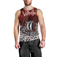 Blood Flows to Valhalla Men Tank Top Viking Longship Nordic Knotwork - Dark Mythology
