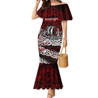 Blood Flows to Valhalla Mermaid Dress Viking Longship Nordic Knotwork - Dark Mythology